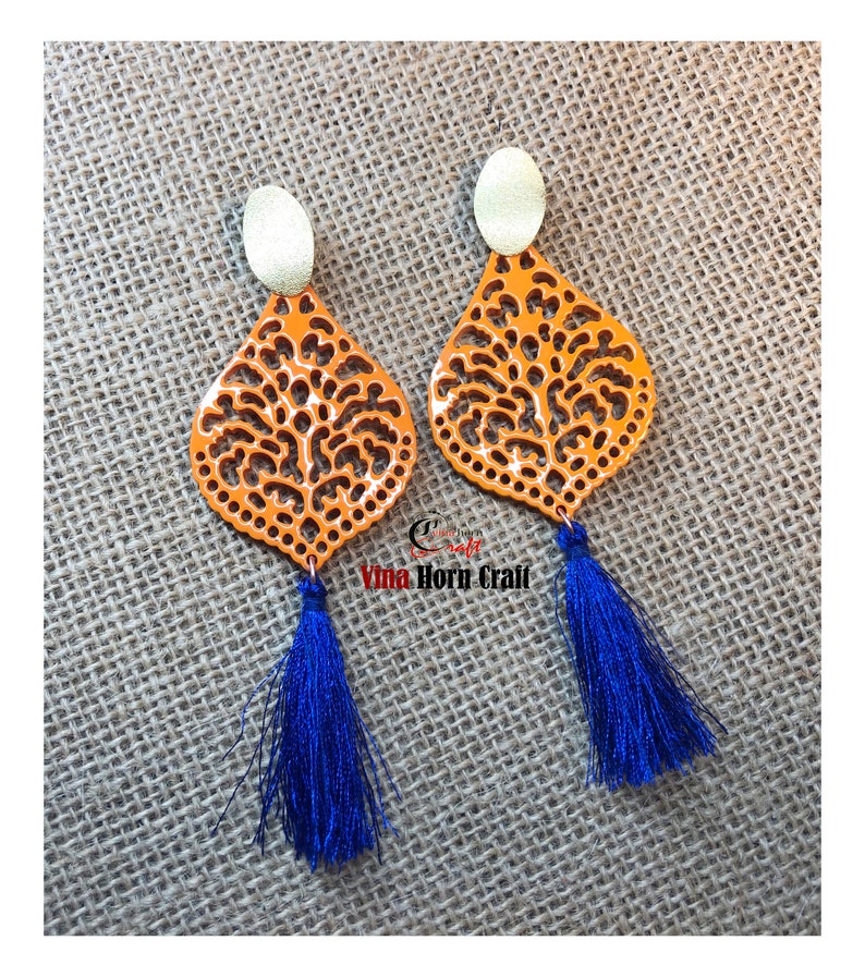 Horn earrings horn lacque earrings