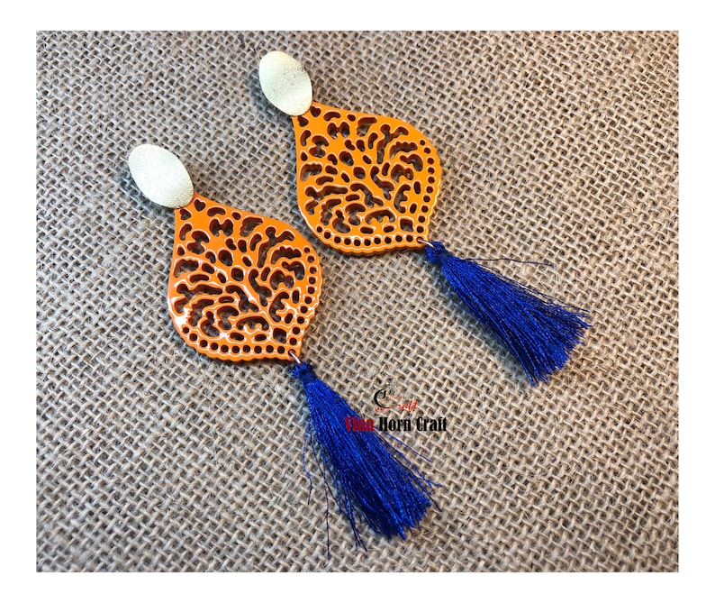 Horn earrings horn lacque earrings