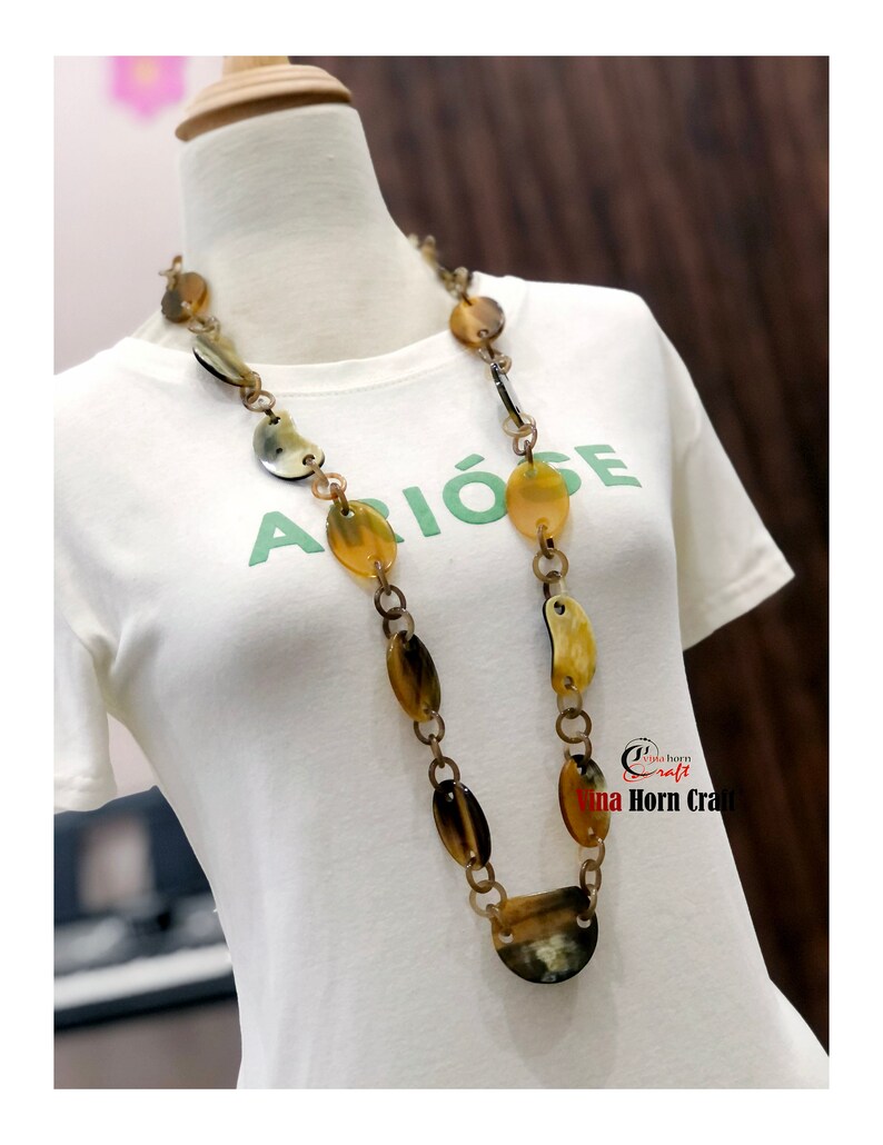 Natural Buffalo Horn Necklaces chain necklace handmade in Vietnam image 7