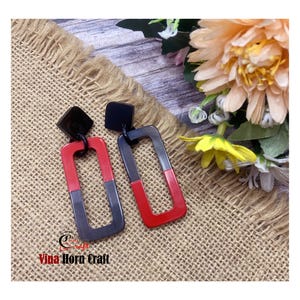 Horn lacque earrings Handmade