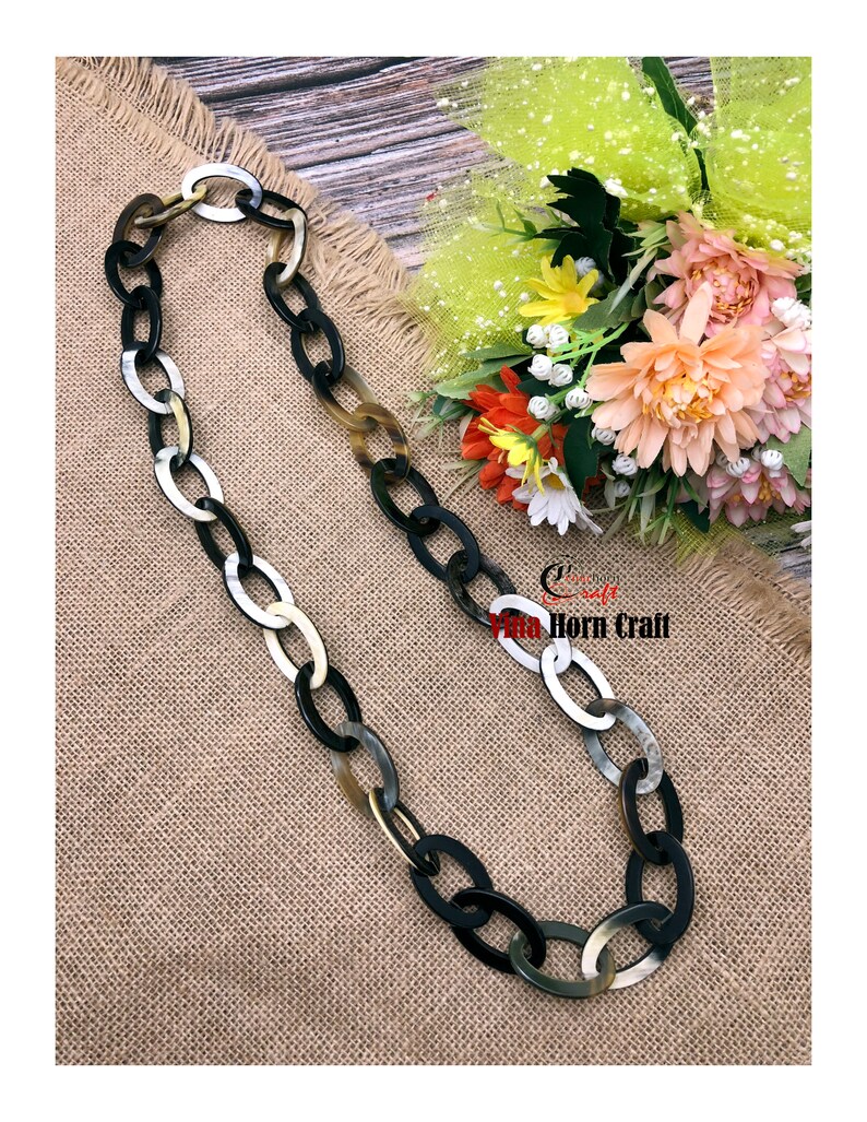 Natural Buffalo Horn Necklaces chain necklace handmade in Vietnam image 4