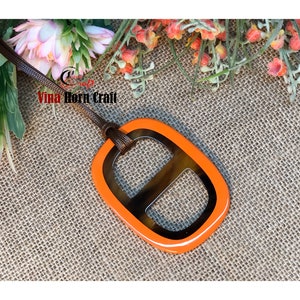 Buffalo Horn Pendants Necklace Lacquer Natural