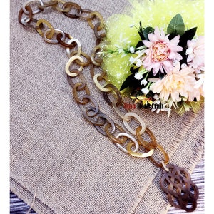 Natural Buffalo Horn Necklaces chain necklace handmade in Vietnam image 3