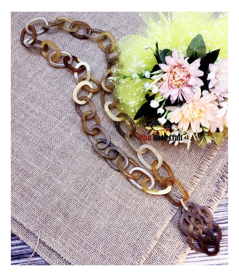 Natural Buffalo Horn Necklaces chain necklace handmade in Vietnam image 3