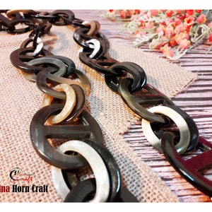 Horn jewelry chain necklace handmade in Vietnam image 9