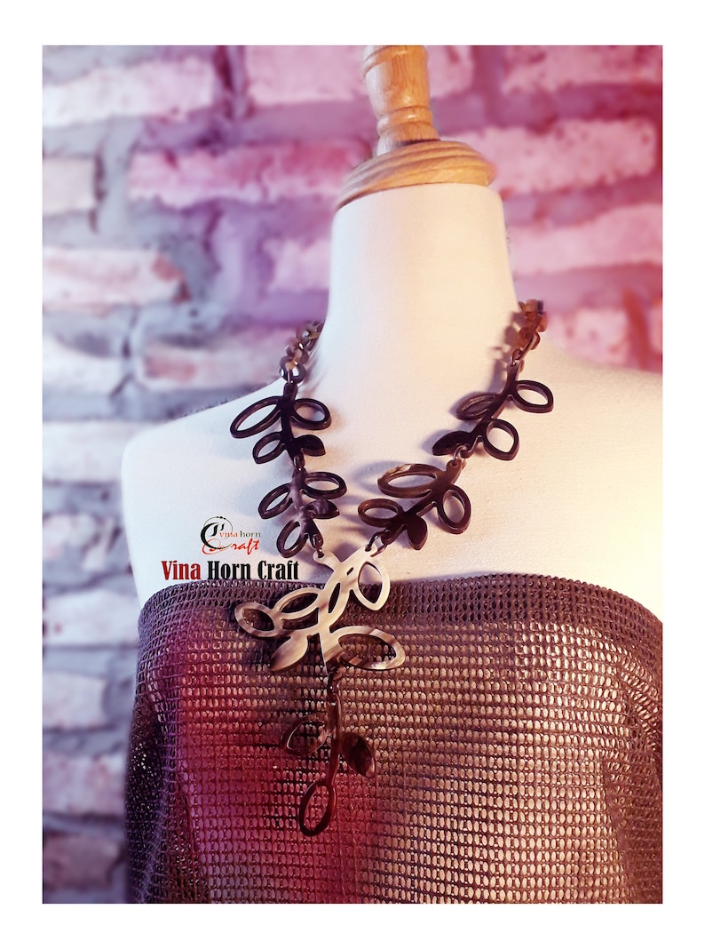 Natural Buffalo Horn Necklaces chain necklace handmade in Vietnam image 5