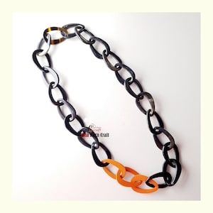 Natural buffalo horn necklace combined with lacquer - Trendy Necklace