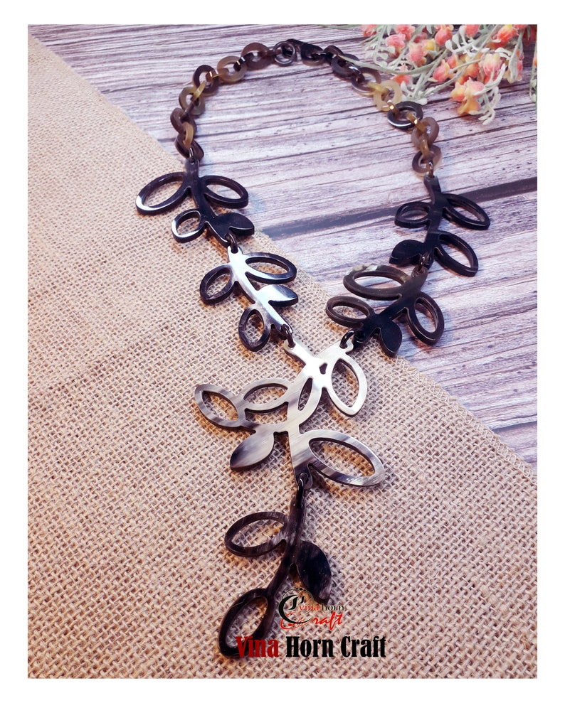 Natural Buffalo Horn Necklaces chain necklace handmade in Vietnam image 3