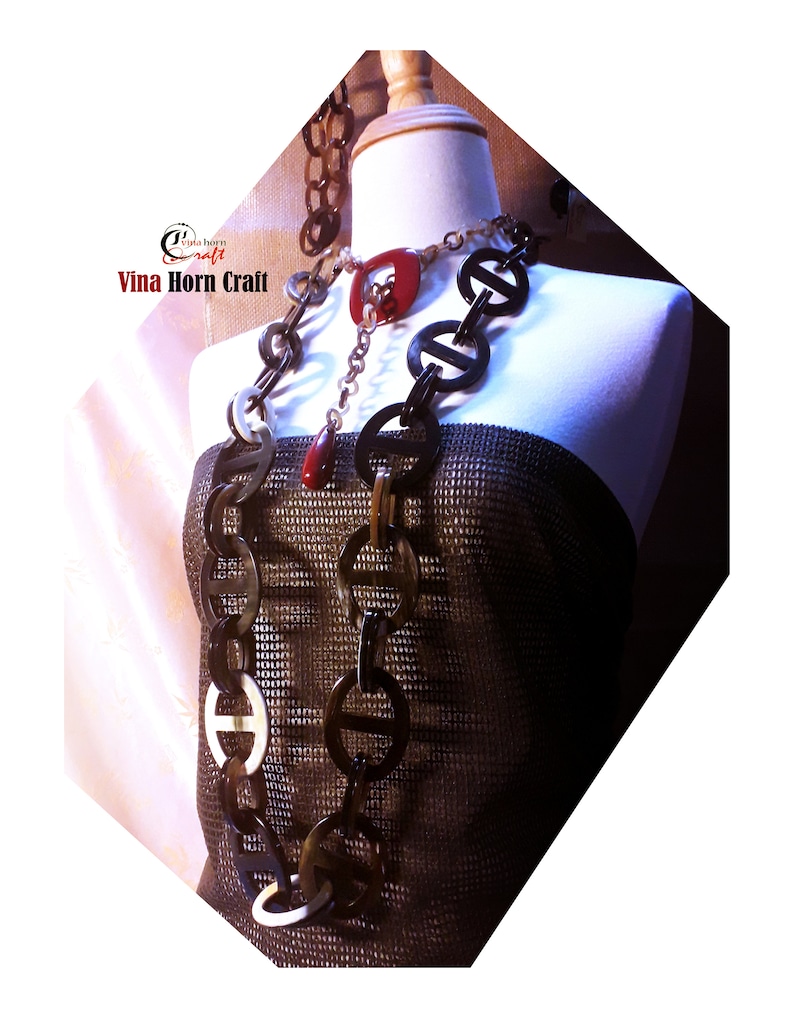Horn jewelry chain necklace handmade in Vietnam Etsy