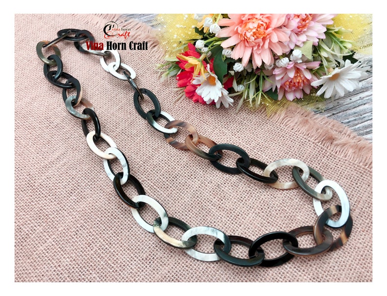 Natural Buffalo Horn Necklaces chain necklace handmade in Vietnam image 5