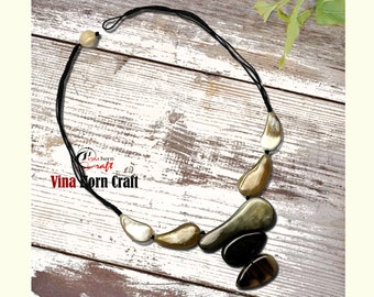 Natural Buffalo Horn Necklace  - chain necklace handmade in Vietnam