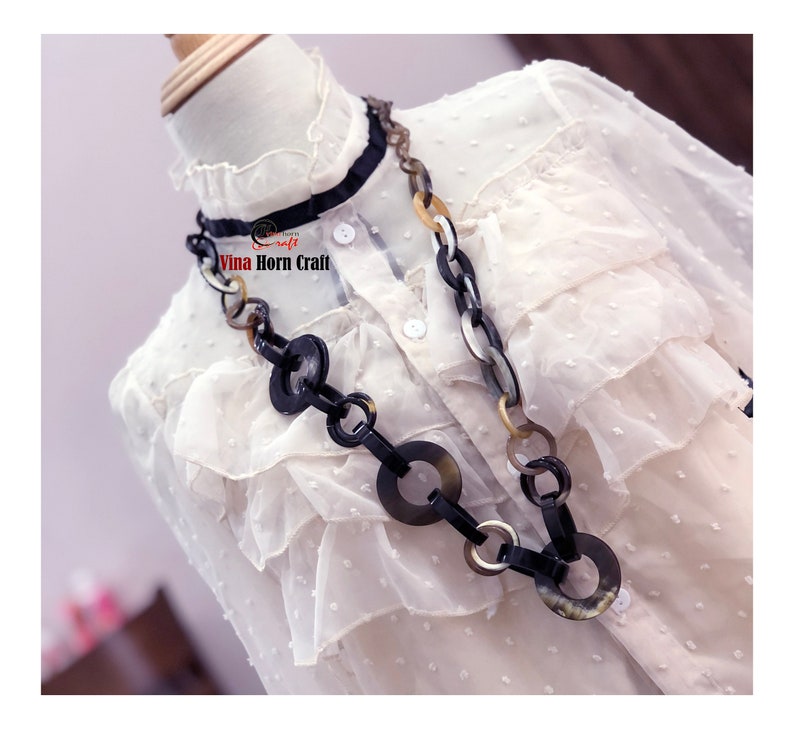 Natural Buffalo Horn Necklace chain necklace handmade in Vietnam image 3