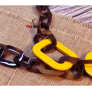 Horn jewelry chain necklace lacquer handmade in Vietnam buffalo horn jewelry image 4