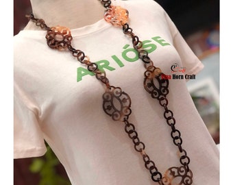 Natural Buffalo Horn Necklaces - chain necklace handmade in Vietnam- buffalo horn jewelry