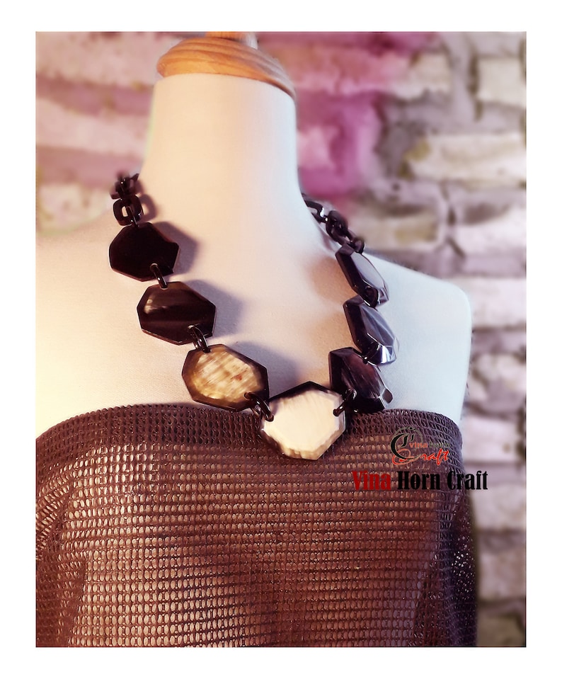 Natural Buffalo Horn Necklaces chain necklace handmade in Vietnam image 4