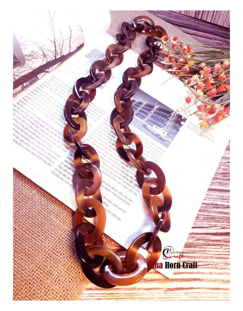 Natural Buffalo Horn Necklace chain necklace handmade in Vietnam image 2