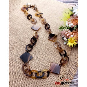 Natural Buffalo Horn Necklace chain necklace handmade in Vietnam image 5