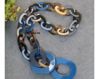 Horn jewelry - chain necklace lacquer handmade in Vietnam- buffalo horn jewelry