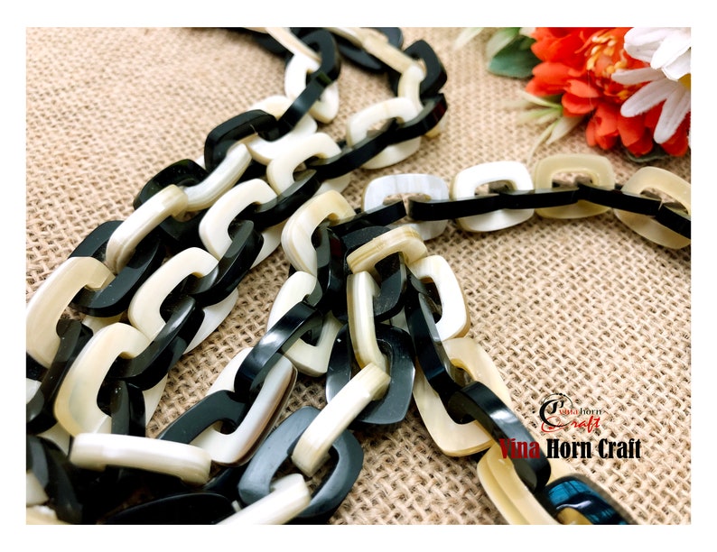 Natural Buffalo Horn Necklace chain necklace handmade in Vietnam image 8
