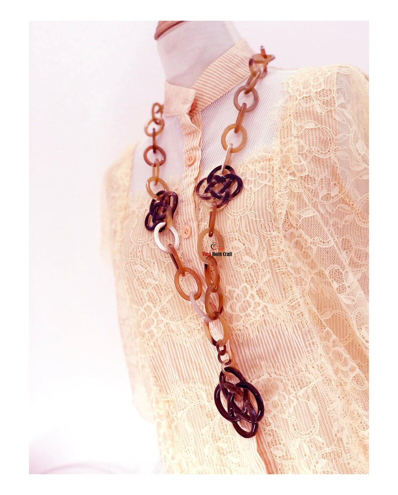 Natural Buffalo Horn Necklaces chain necklace handmade in Vietnam image 3