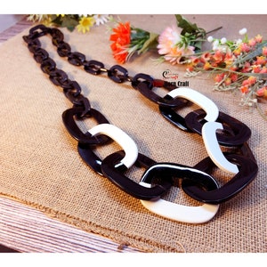 Horn jewelry chain necklace lacquer handmade in Vietnam buffalo horn jewelry image 3