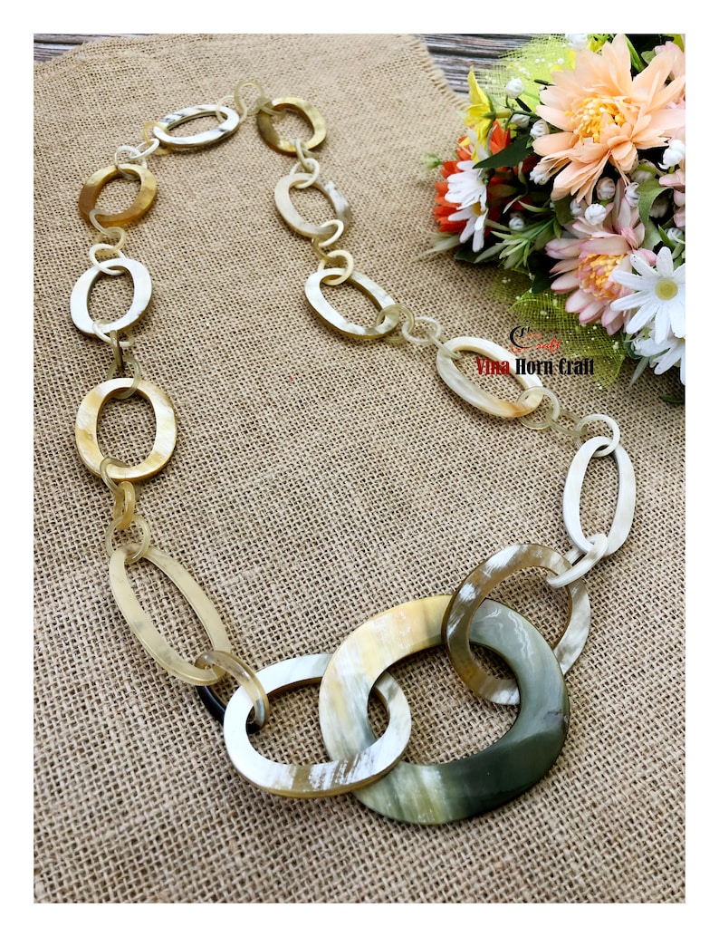 Natural Buffalo Horn Necklace chain necklace handmade in Vietnam image 3