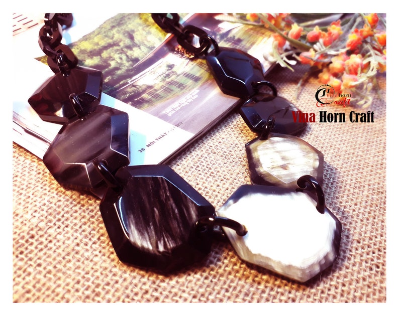 Natural Buffalo Horn Necklaces chain necklace handmade in Vietnam image 3