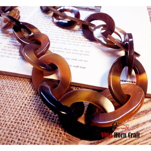 Natural Buffalo Horn Necklace chain necklace handmade in Vietnam image 3