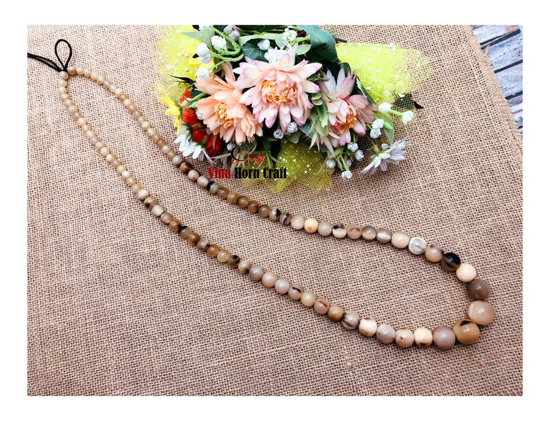 Horn jewelry chain necklace handmade in Vietnam image 1