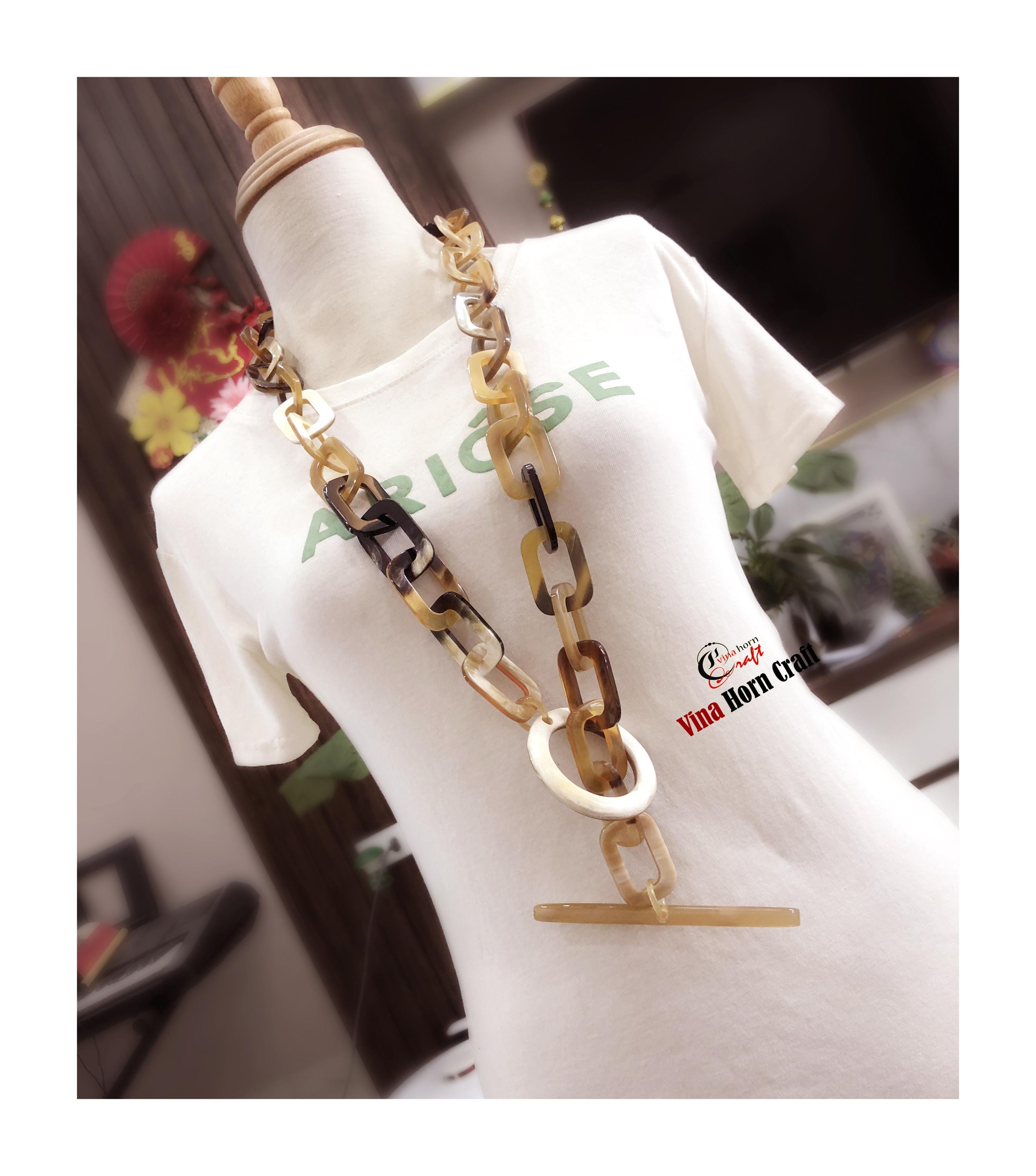 マルチカラー天然バッファローホーンネックレス - 手作り漆塗り - Etsy