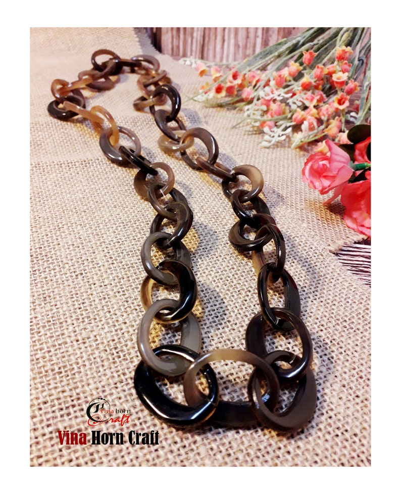 Natural Buffalo Horn Necklaces chain necklace handmade in image 3