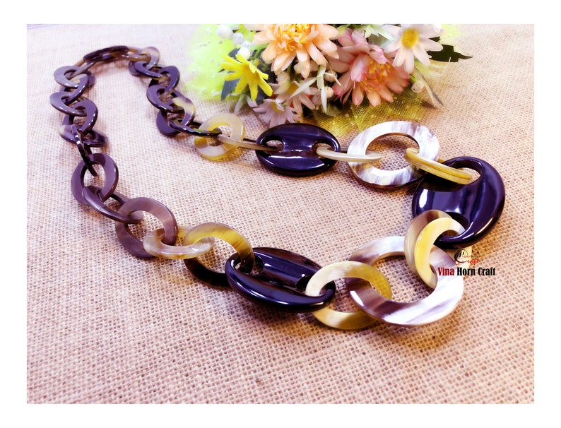 Natural Buffalo Horn Necklaces chain necklace handmade in Vietnam image 4