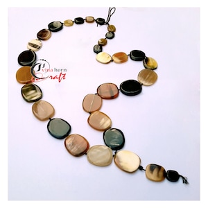 Natural Buffalo Horn Necklaces chain necklace handmade in Vietnam image 1