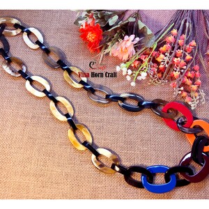 Horn jewelry chain necklace lacquer handmade in Vietnam buffalo horn jewelry image 5