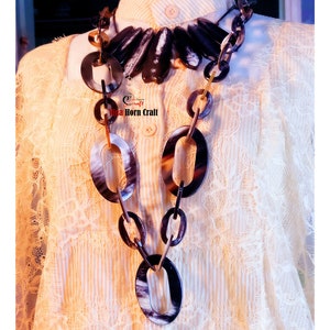 Natural Buffalo Horn Necklaces chain necklace handmade in Vietnam image 8