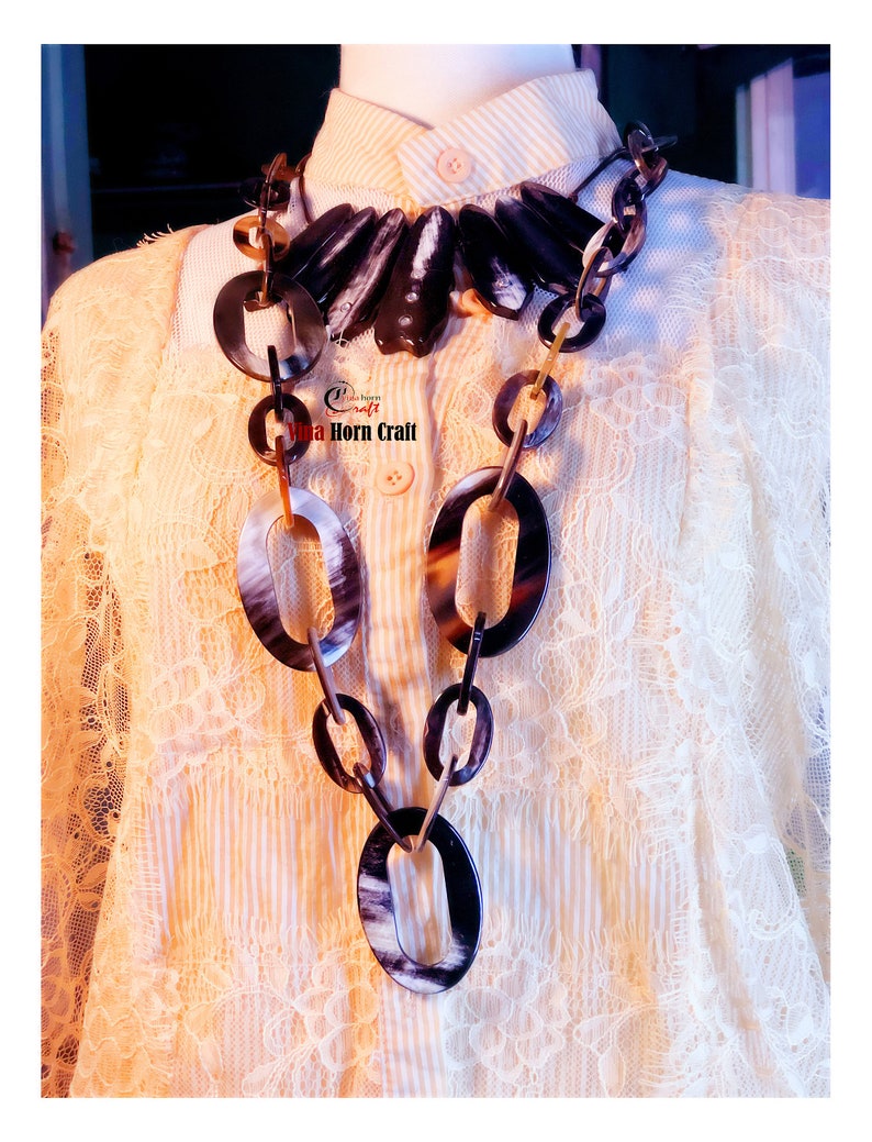 Natural Buffalo Horn Necklaces chain necklace handmade in Vietnam image 8