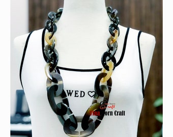 Natural Buffalo Horn Necklace  - chain necklace handmade in Vietnam