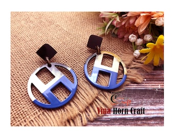 Horn earrings - horn lacque earrings