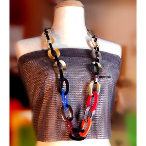 Horn jewelry chain necklace lacquer handmade in Vietnam buffalo horn jewelry image 6