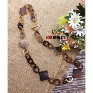 Natural Buffalo Horn Necklace chain necklace handmade in Vietnam image 8