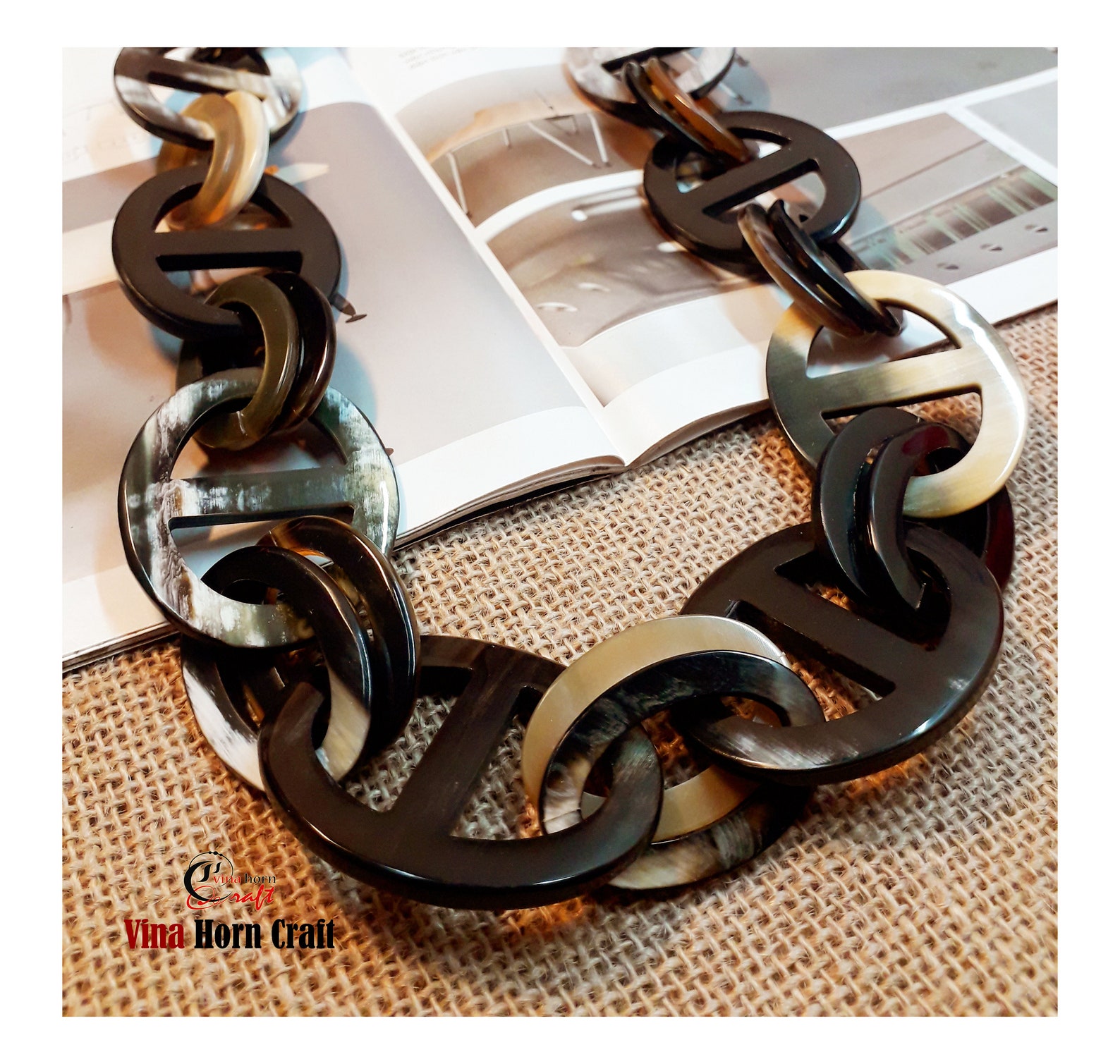 Horn jewelry chain necklace handmade in Vietnam Etsy