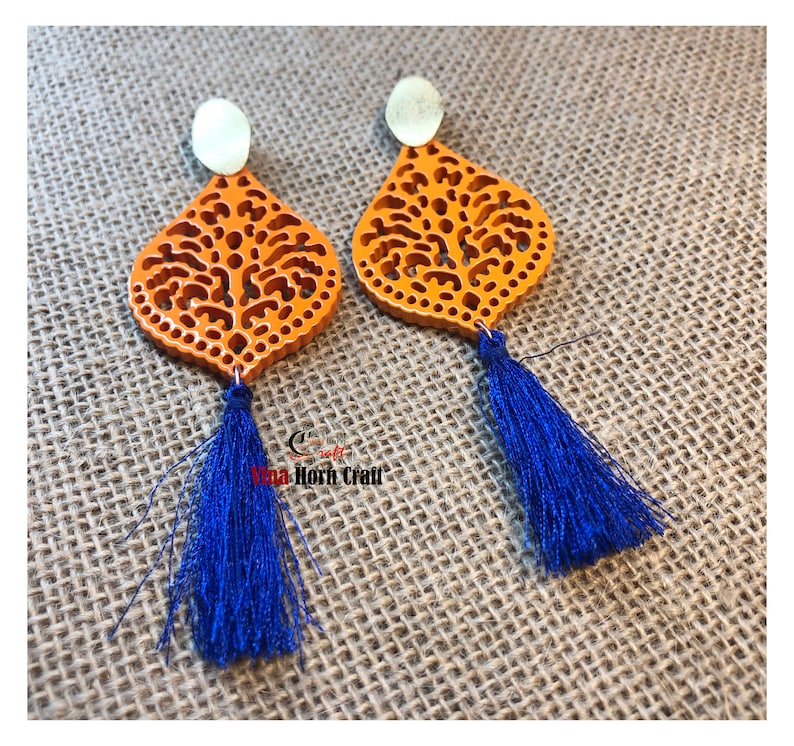 Horn earrings horn lacque earrings