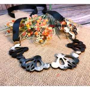 Natural Buffalo Horn Necklaces chain necklace handmade in Vietnam-VNH006 image 2