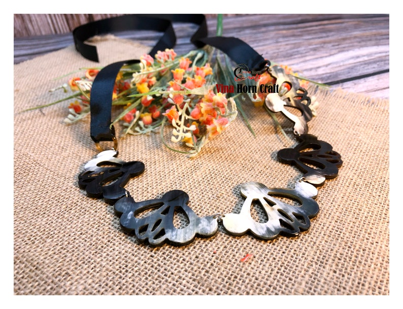 Natural Buffalo Horn Necklaces chain necklace handmade in Vietnam-VNH006 image 2