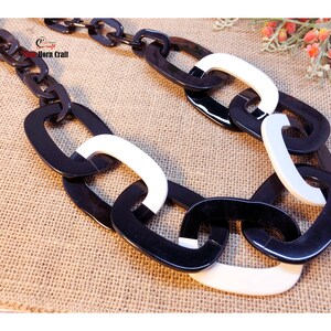 Horn jewelry chain necklace lacquer handmade in Vietnam buffalo horn jewelry image 2