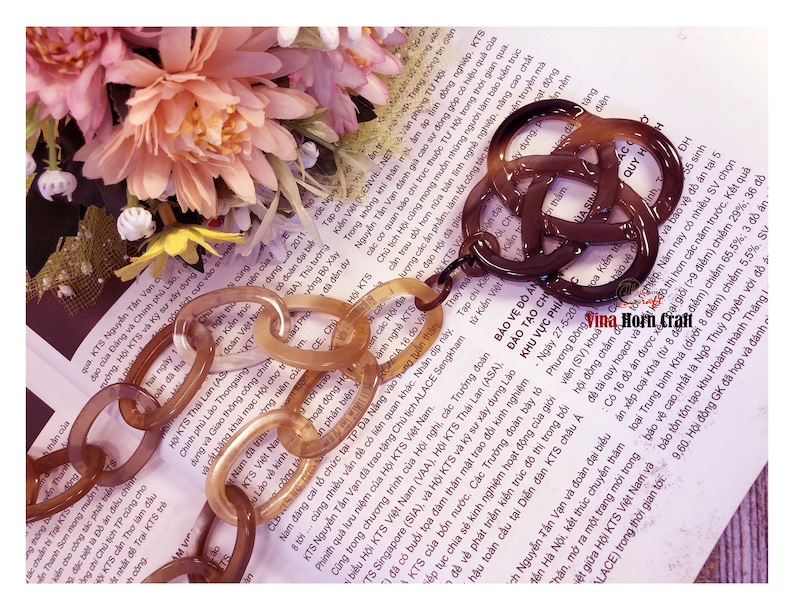 Natural Buffalo Horn Necklaces chain necklace handmade in Vietnam image 2