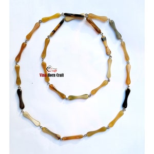 Natural Buffalo Horn Necklaces chain necklace handmade in Vietnam chain necklace handmade in Vietnam image 1