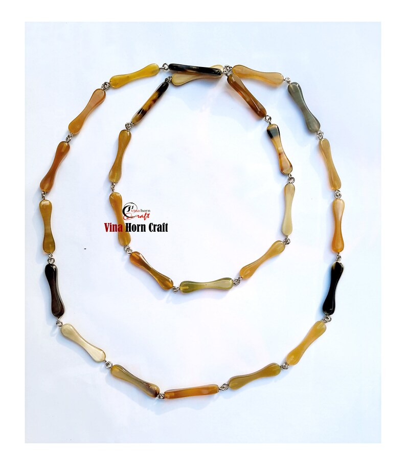 Natural Buffalo Horn Necklaces chain necklace handmade in Vietnam chain necklace handmade in Vietnam image 1
