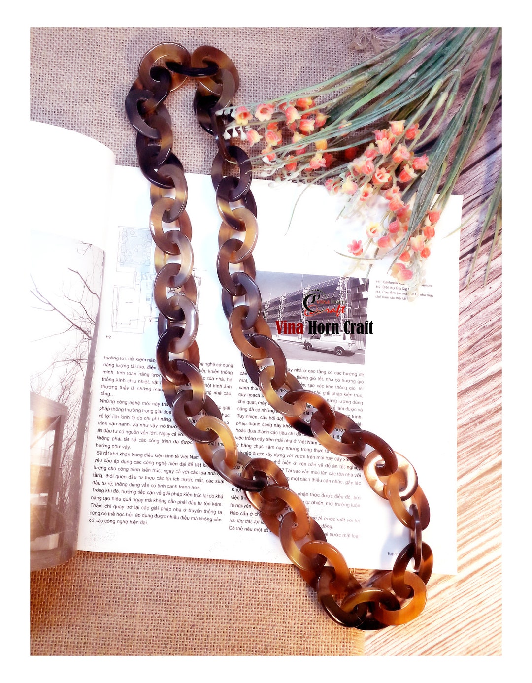 Buy Natural Buffalo Horn Necklace Chain Necklace Handmade in ...