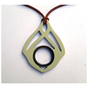 Buffalo Horn Pendants Necklace Lacquer Natural